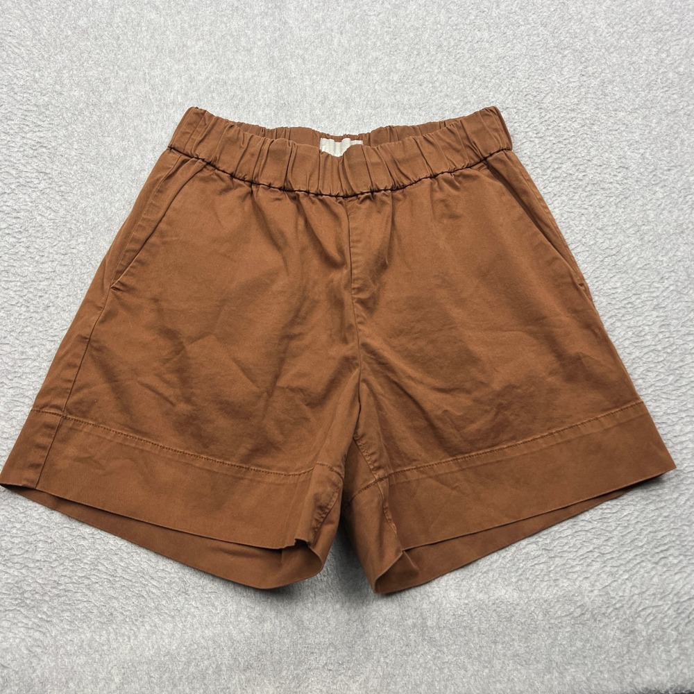 Everlane Chino Shorts Womens 4 Brown Organic Cotton Twill Pull On Stretch Modern